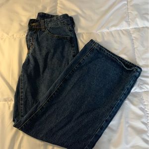 Low Rise Dark Wash Denim Straight Jeans